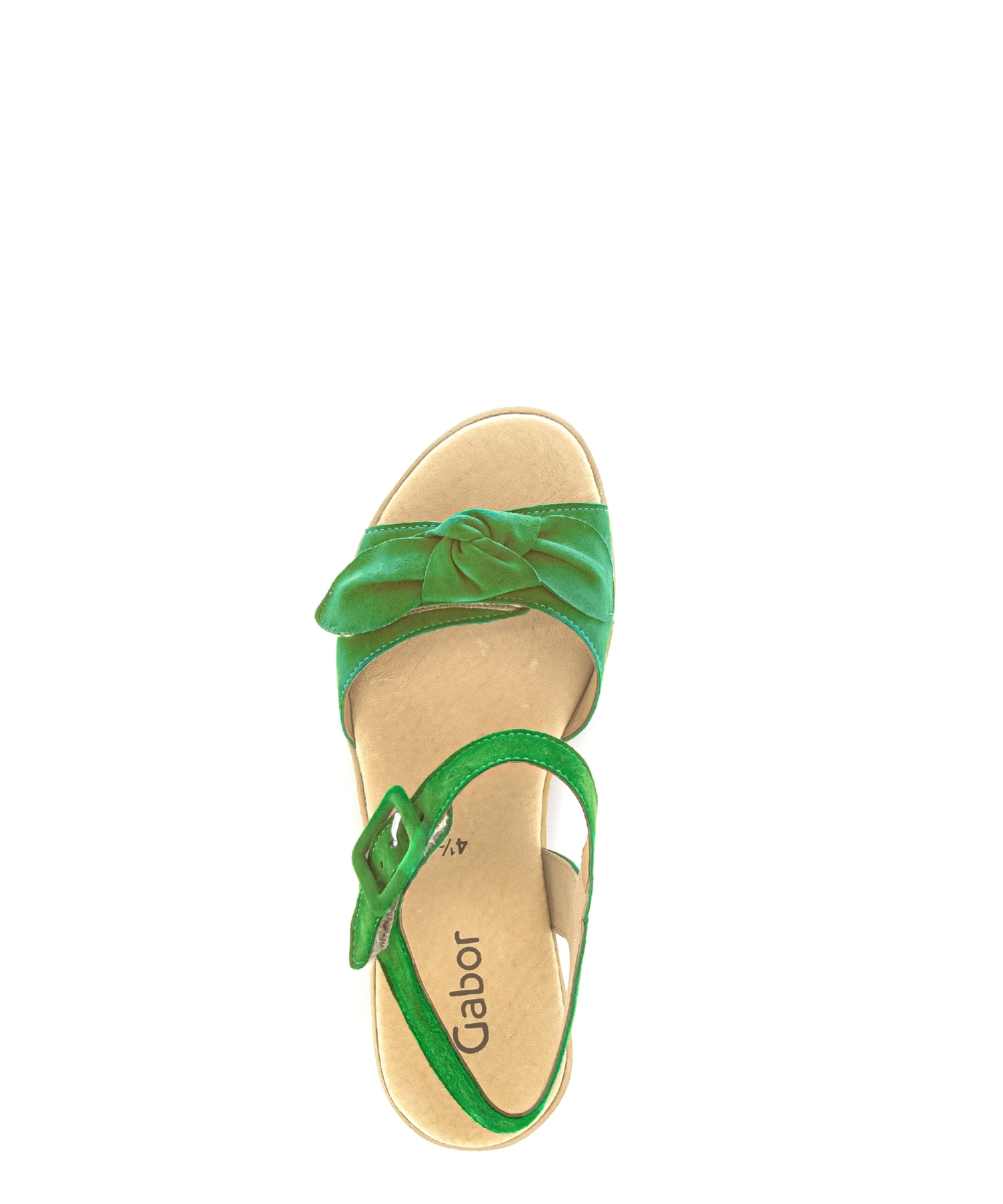 Sandales vertes en cuir velours - Image 5