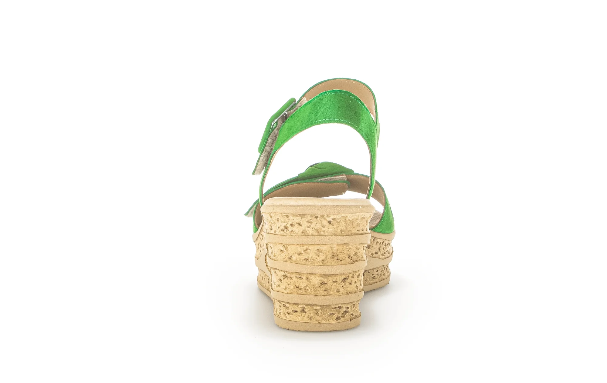 Sandales vertes en cuir velours - Image 6