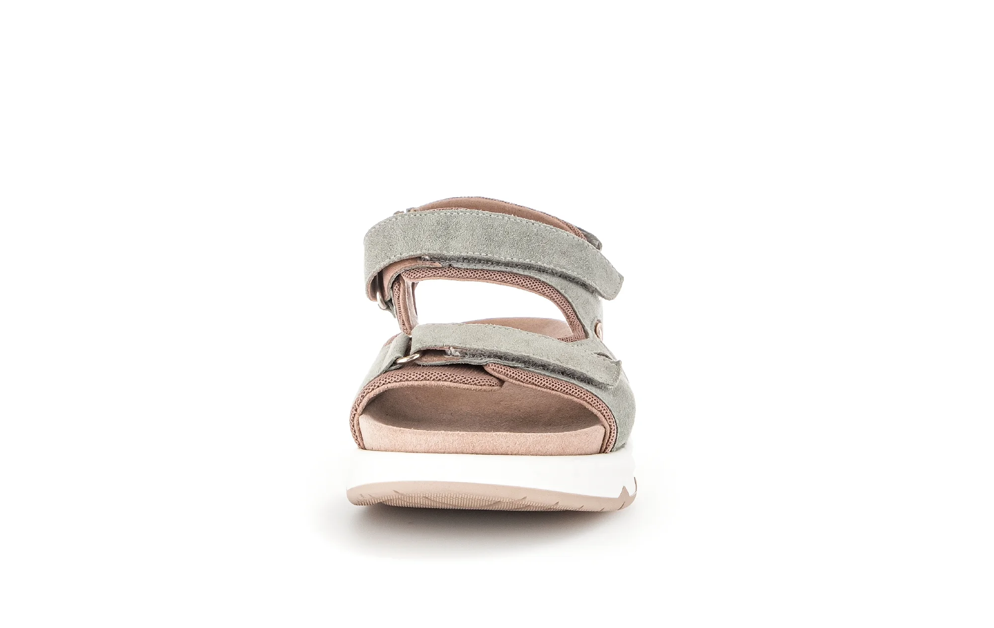Sandales vertes/lins en cuir velours - Image 4