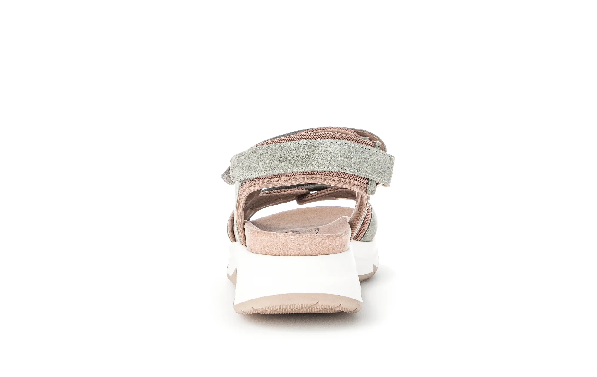 Sandales vertes/lins en cuir velours - Image 6