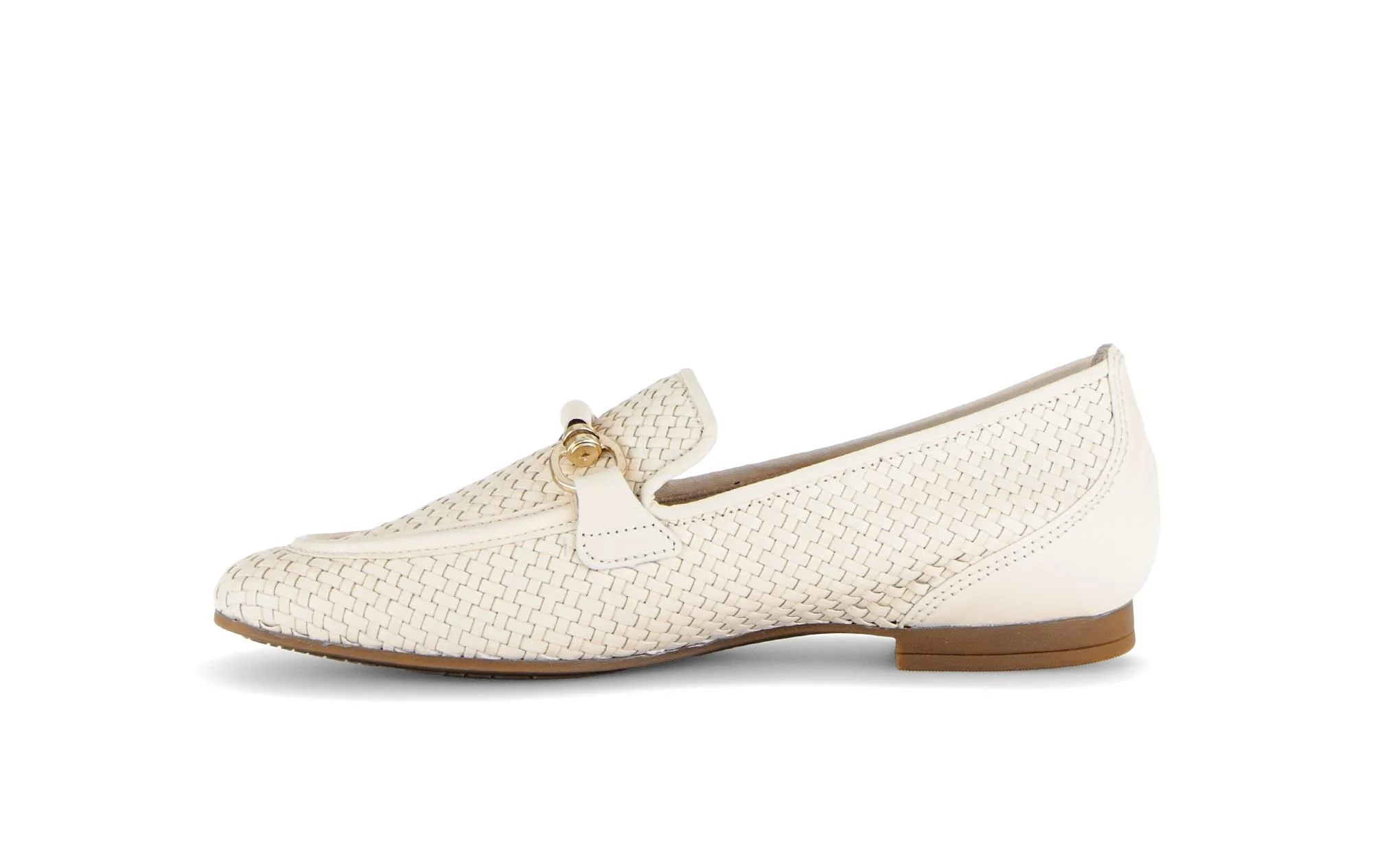 Mocassin (Slip-on) crème en cuir - Image 2