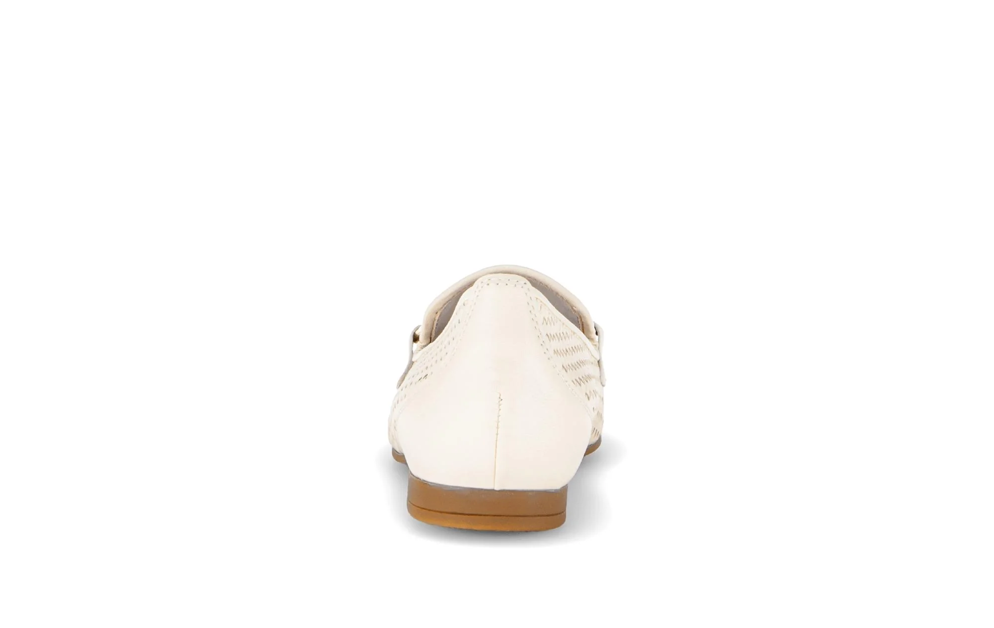 Mocassin (Slip-on) crème en cuir - Image 4