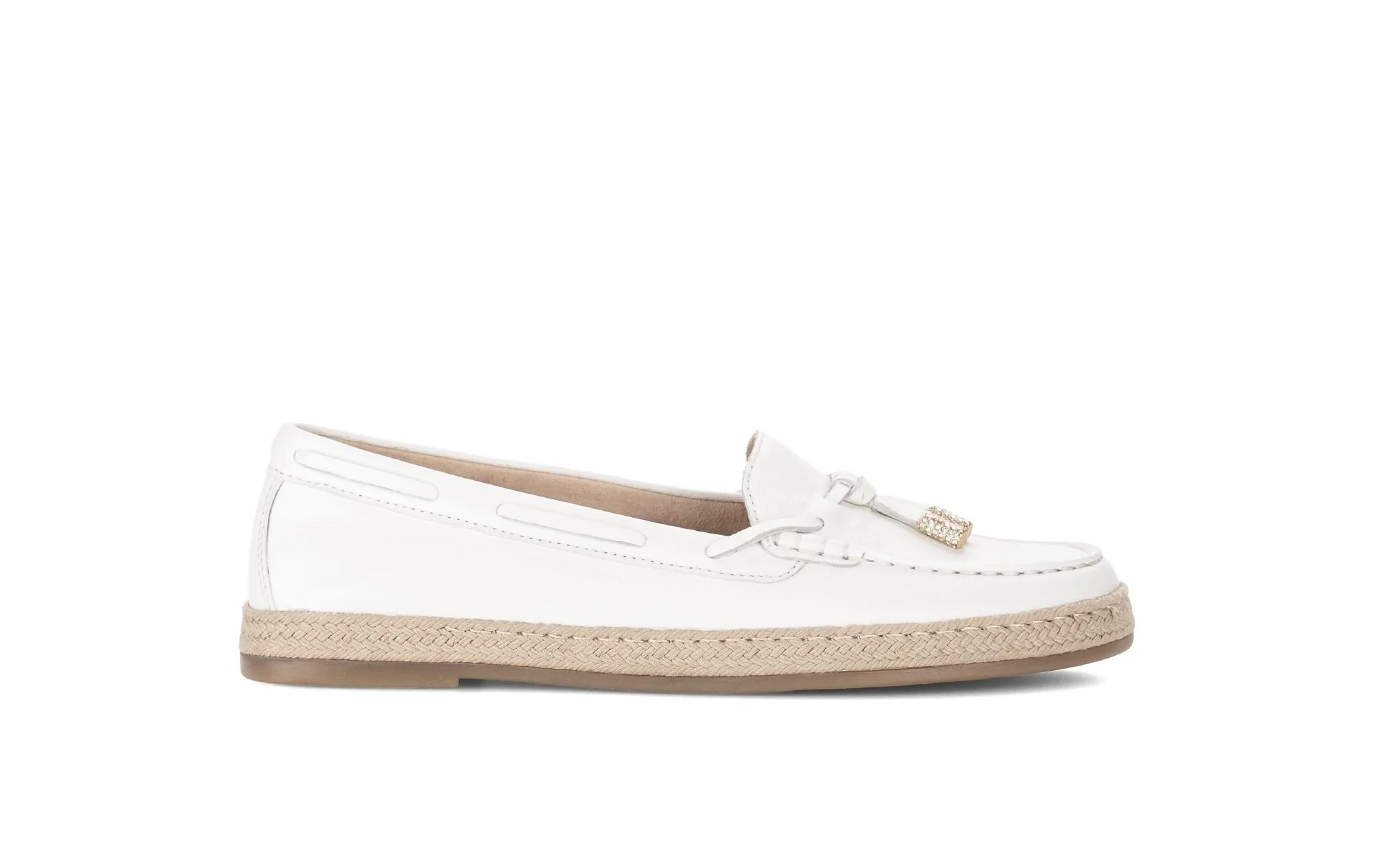Slip-on crème en cuir