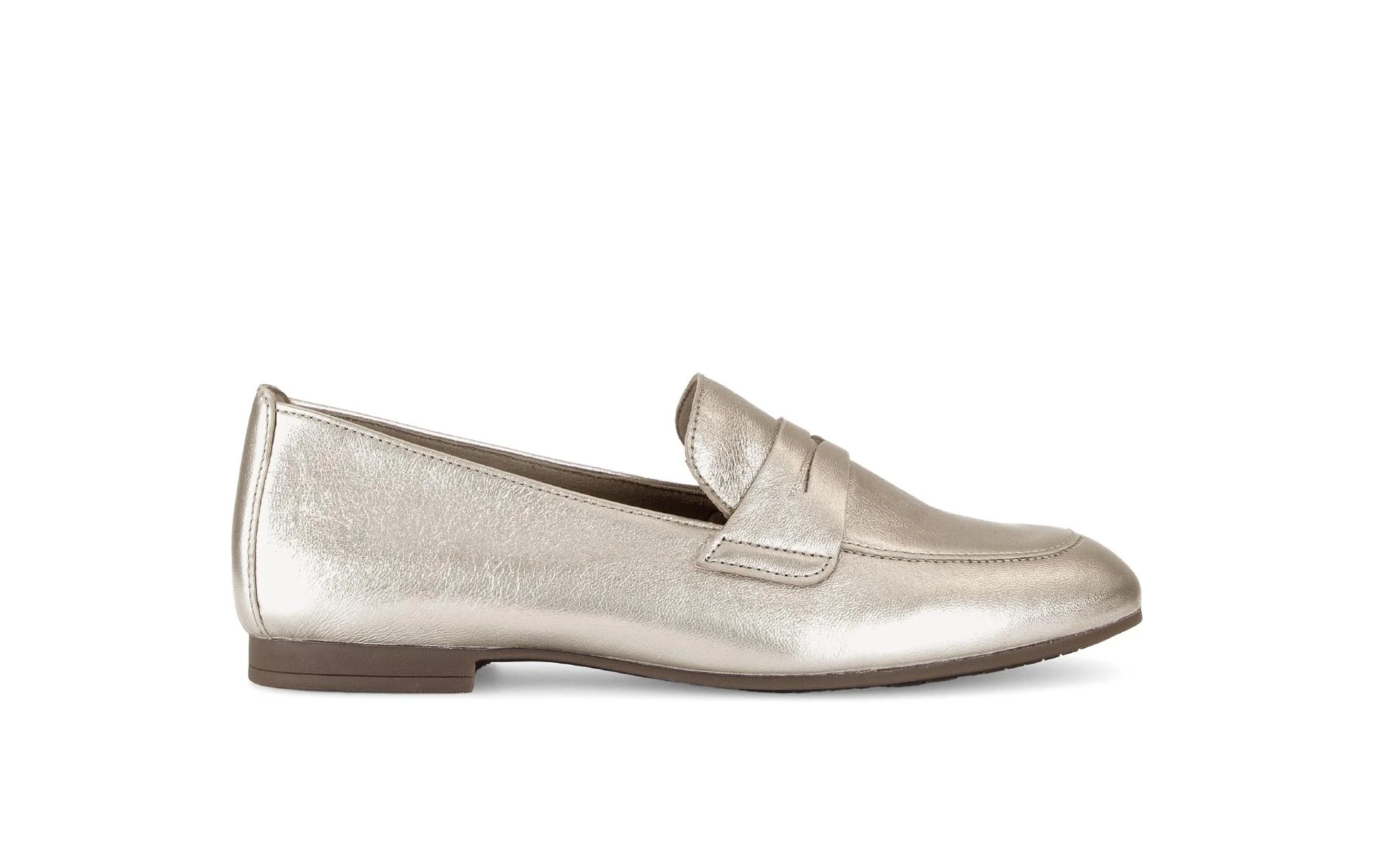 Mocassins dorés en cuir