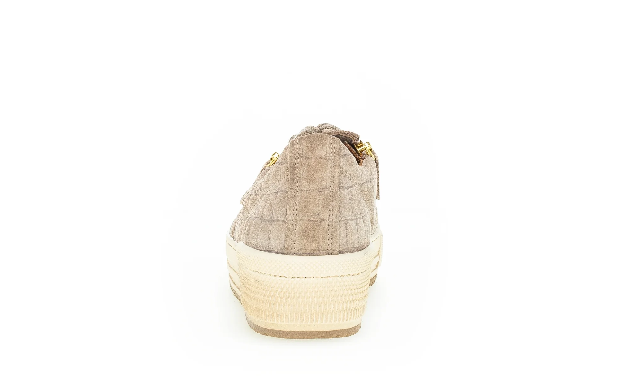 Sneakers beiges en cuir imprimé - Image 4