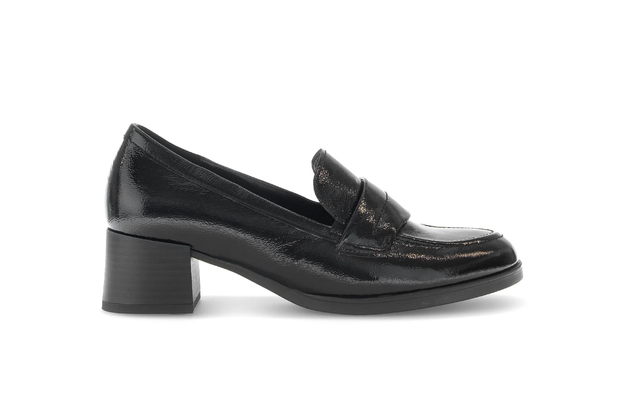 Trotteurs noirs en cuir vernis